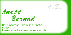 anett bernad business card